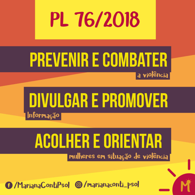 PL 76/2018: Programa Integrado de Prevenção e Combate à Violência de Gênero contra a Mulher