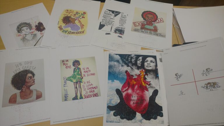 Preparativos para a manifestação em memória da Marielle e do Anderson