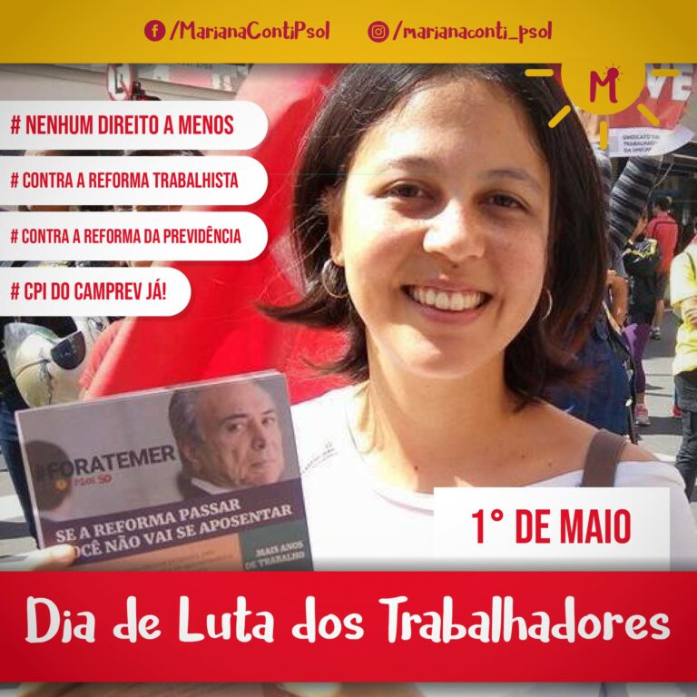 Dia 1° de Maio – Celebramos a resistência e a luta da classe trabalhadora.