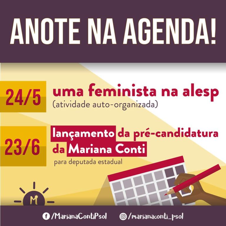 Anote na Agenda! Pré lançamento Mariana Conti à deputada estadual