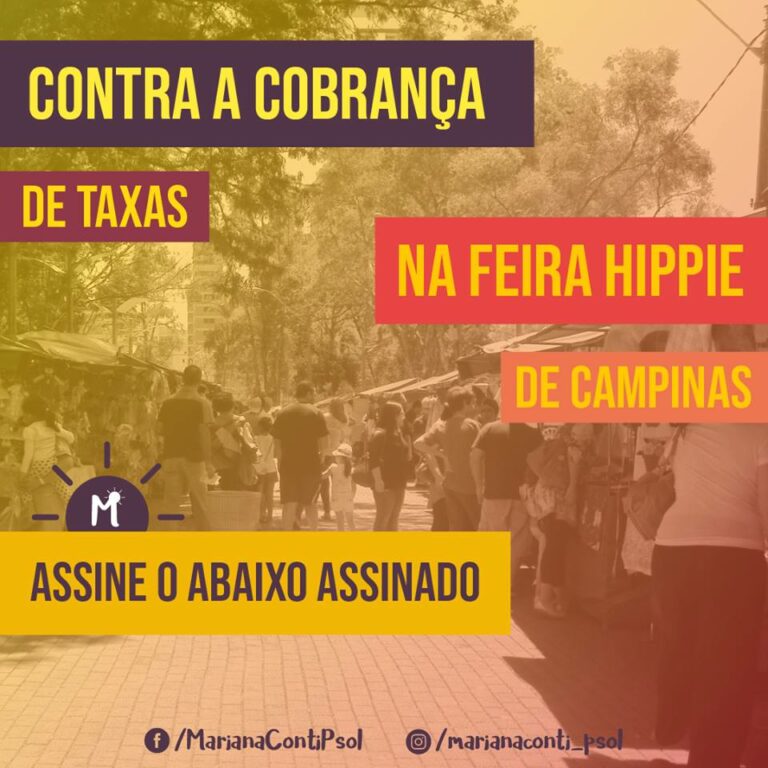 Contra a cobrança de taxa na feira hippie