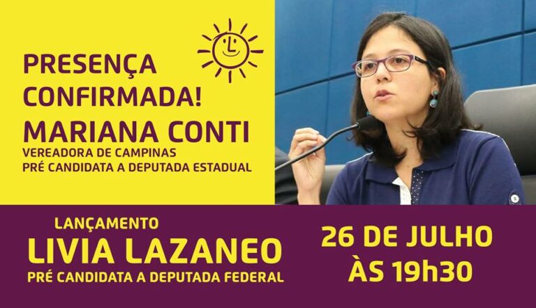 Eu vou! Lançamento da pré candidatura da Livia Lazaneo