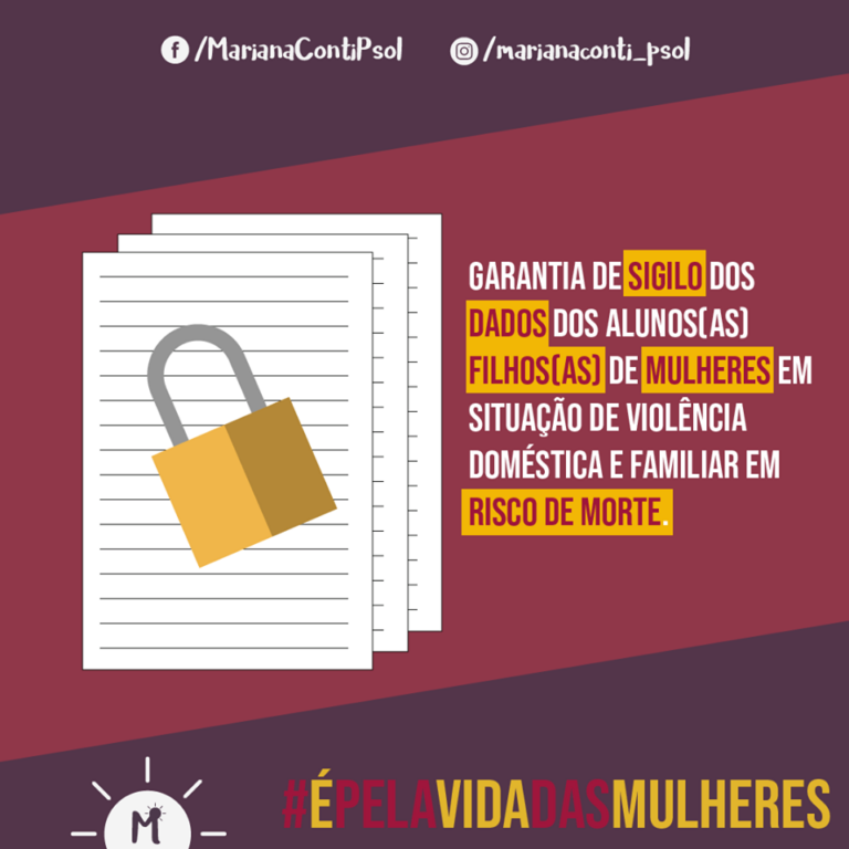 Garantia de Sigilo de dados aos filhos de mulheres em situação de violência doméstica e familiar em risco de morte