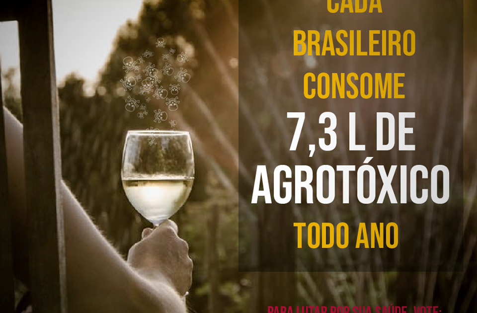 Cada brasileiro consome 7,3 L de agrotóxico por ano!
