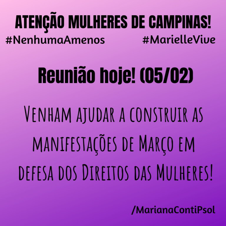 Venha Construir os atos do dia Internacional de Luta das Mulheres!
