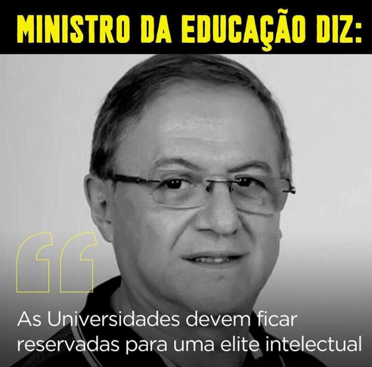 Ministro acha que universidades são para a elite intelectual