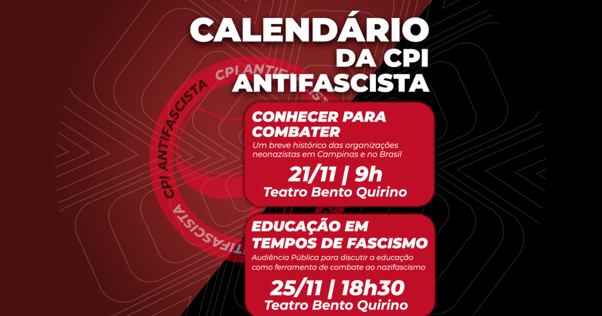 CPI Antifascista define calendário de Audiências Públicas em novembro