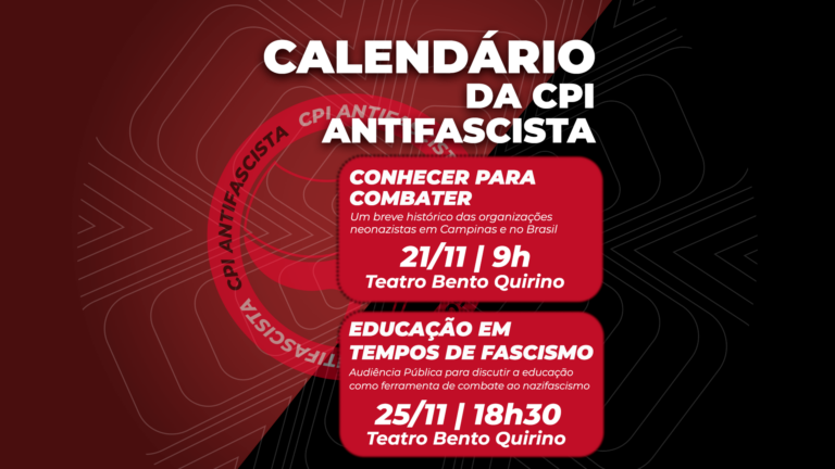 CPI Antifascista define calendário de Audiências Públicas em novembro